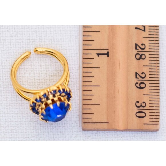 Adjustable 1970 Czechoslovakian Adjustable Rhinestone Ring - Picture 4 of 4